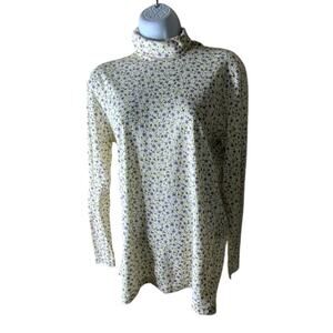 Bobbie Brook Shirt Womens S Long Sleeve Floral Mock Neck AOP Casual Pullover